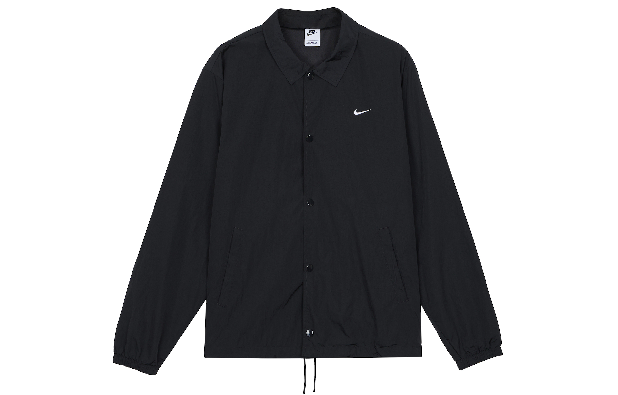 Nike Logo Button-Up Polo Jacket Black Spring Collection DQ5006-010