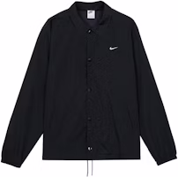 Nike Logo Button-Up Polo Jacket Black Spring Collection DQ5006-010 Nike Logo Button-Up Polo Jacket Black Spring Collection DQ5006-010