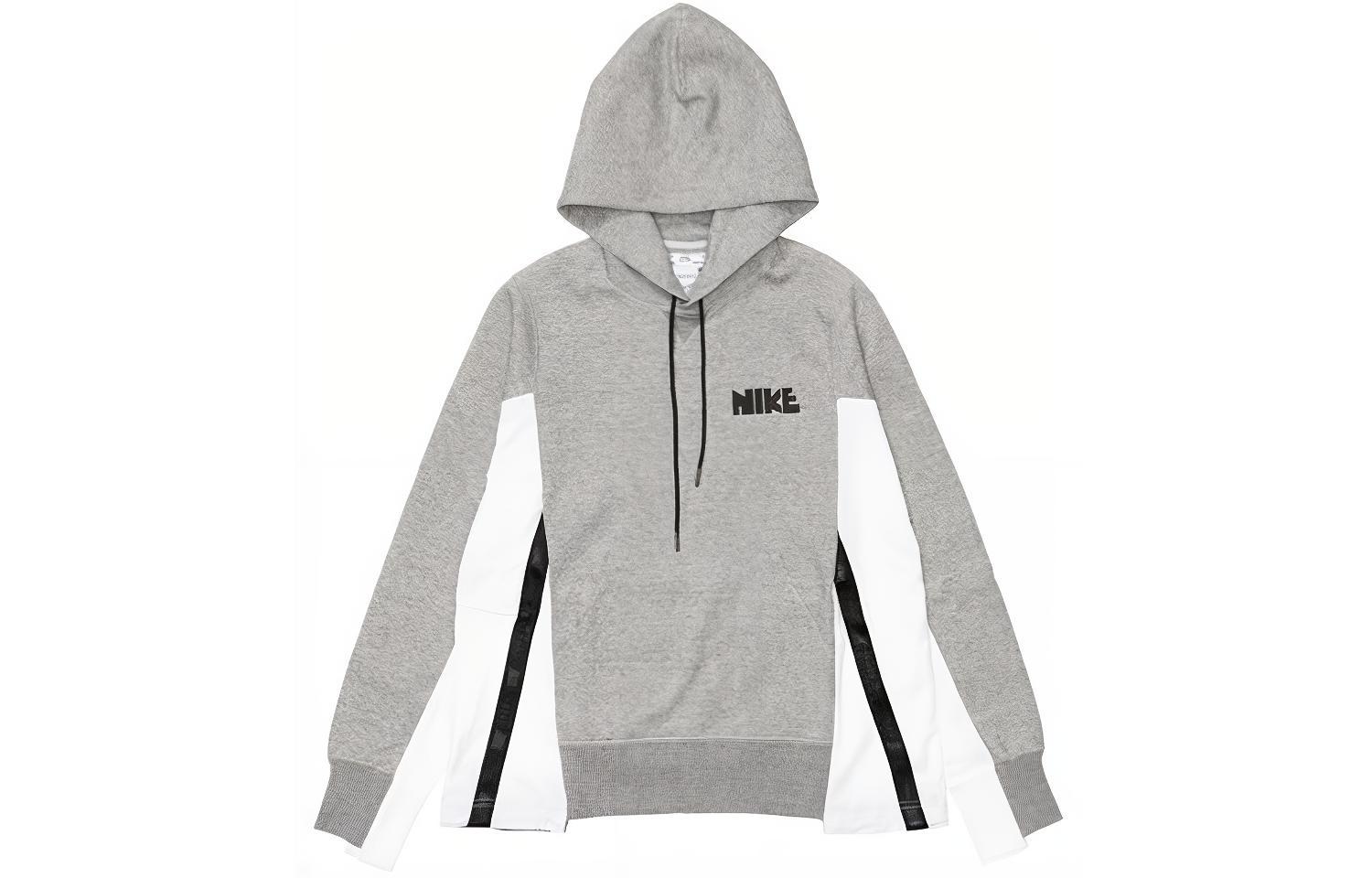Nike Logo Colorblock Hoodie Gray - Unisex Style Asian Version CZ4695-063