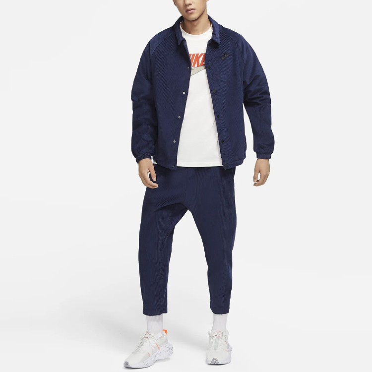 Nike Logo Corduroy Casual Jacket Navy Blue DO2323-410 圖 4