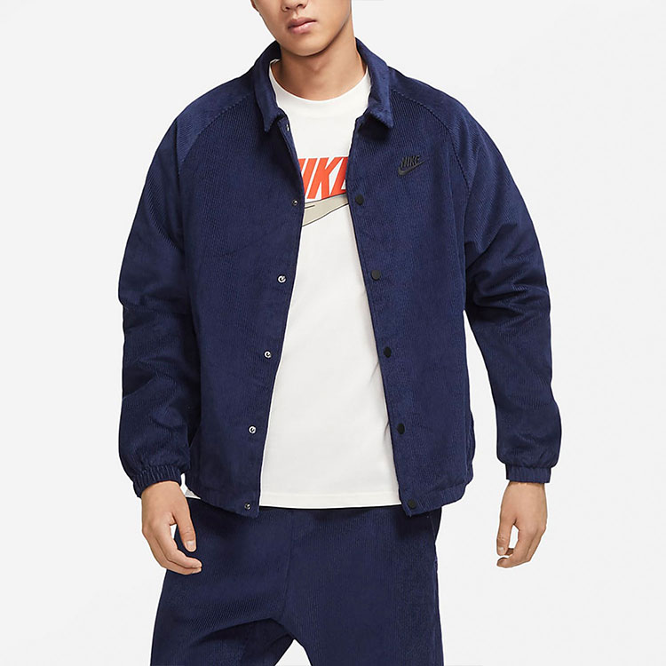 Nike Logo Corduroy Casual Jacket Navy Blue DO2323-410 圖 7