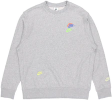 Nike Logo Crewneck Pullover Sweatshirt Spring Grey DJ6915-063 Nike Logo Crewneck Pullover Sweatshirt Spring Grey DJ6915-063