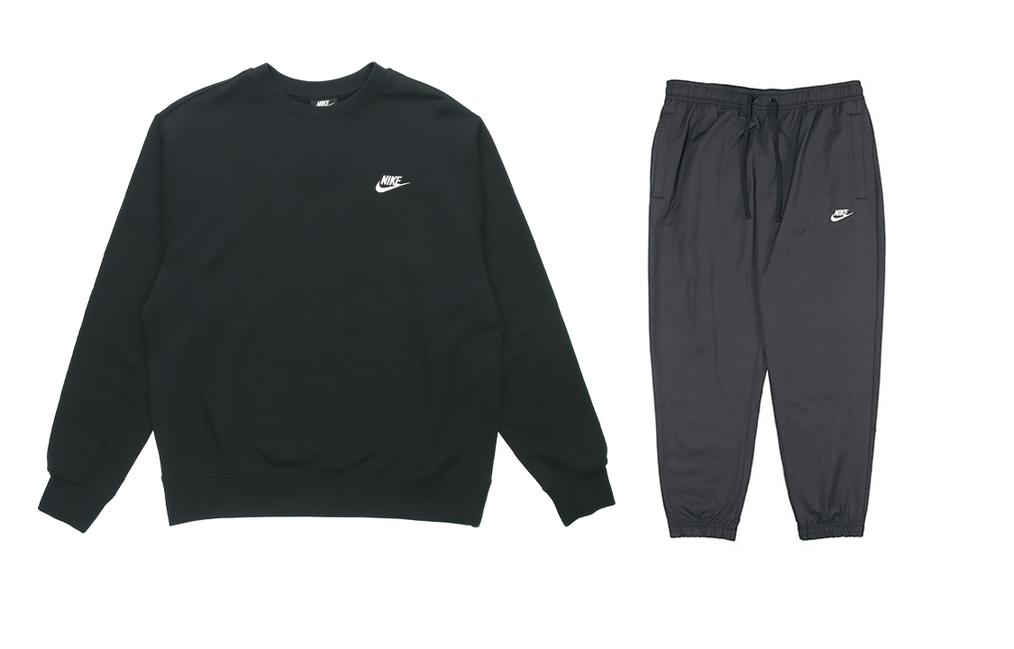 Nike Logo Crewneck Sweatshirt & Woven Joggers Set Black/Black BV2667-010/DD5311-010