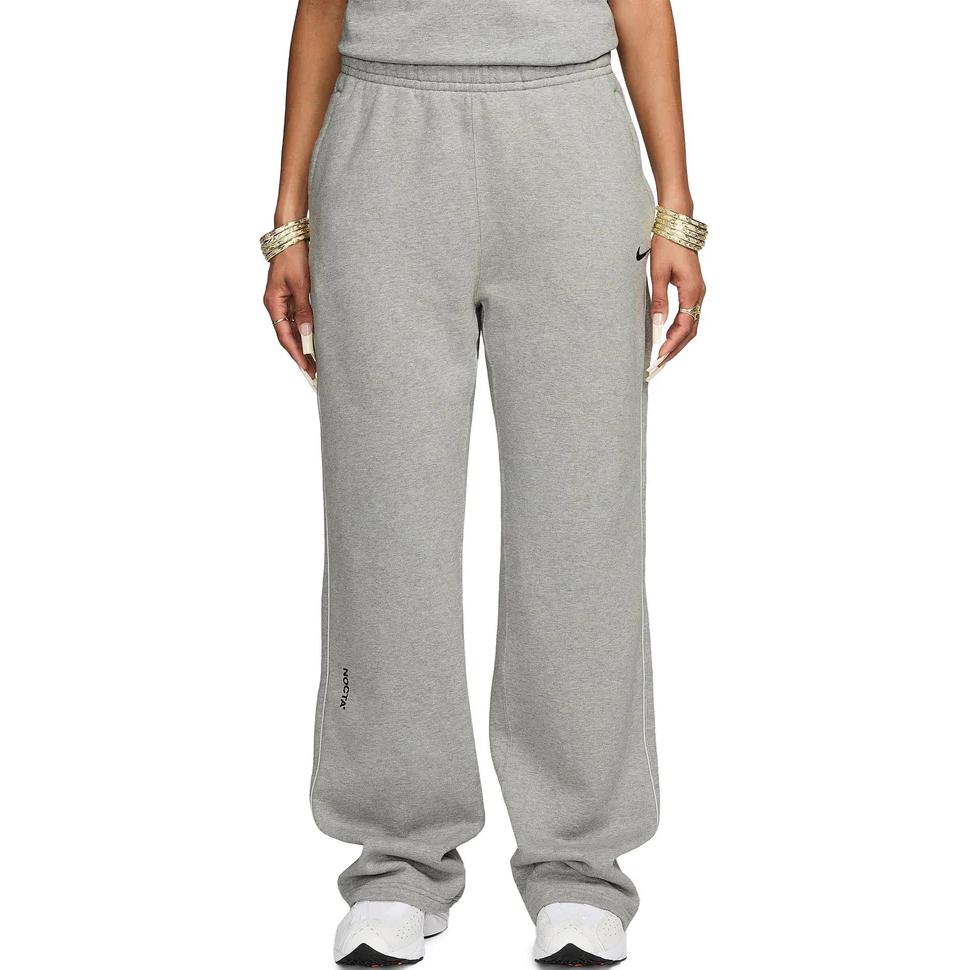 Shop Nike Logo Celana Santai Pinggang Elastis Lurus Abu-abu FZ4675-063