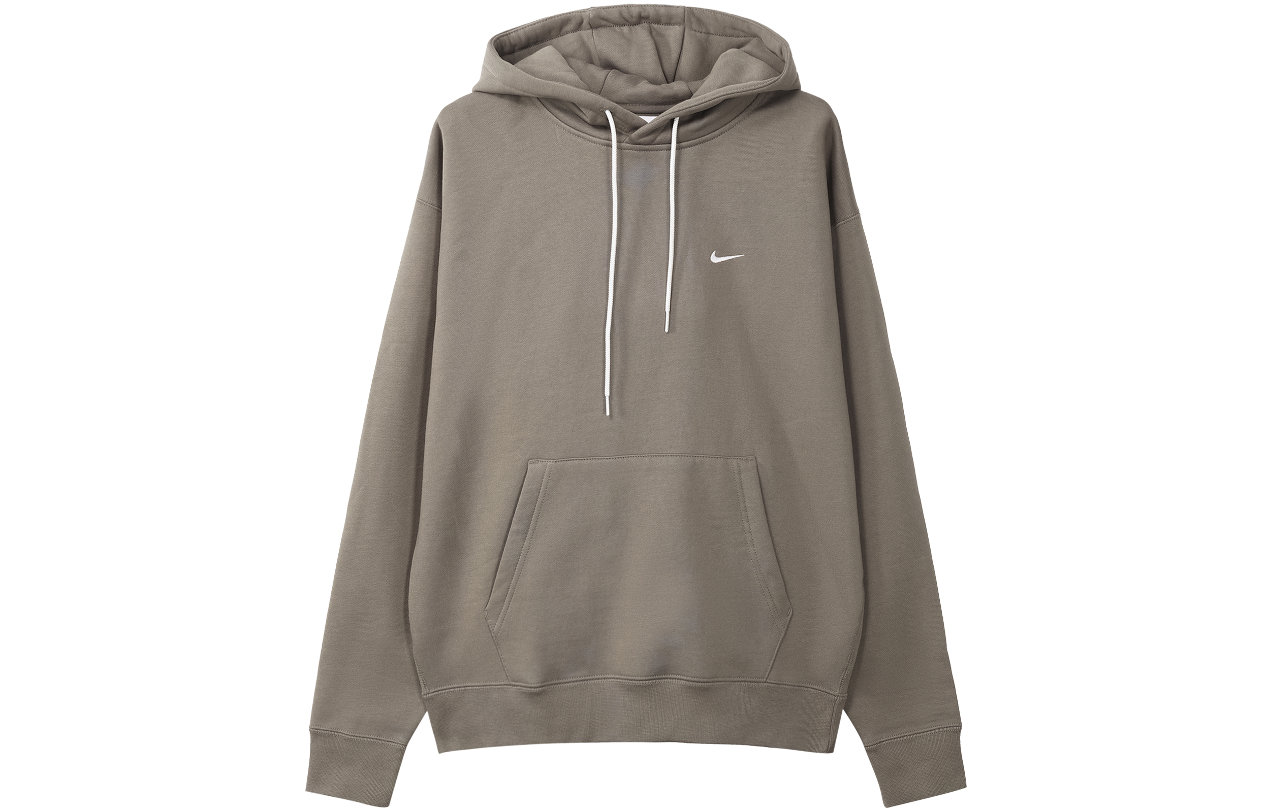 Nike Logo Embroidered Brown Fleece Pullover Winter Sweatshirt DA0316-040