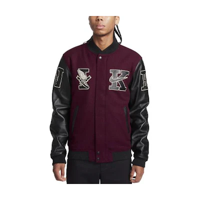 Nike Logo Embroidered Colorblock Casual Jacket Men’s Night Brown Red. FQ0298-681