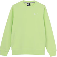 Nike Logo Embroidered Crewneck Pullover Sweatshirt Fluorescent Green 916609-383 Nike Logo Embroidered Crewneck Pullover Sweatshirt Fluorescent Green 916609-383