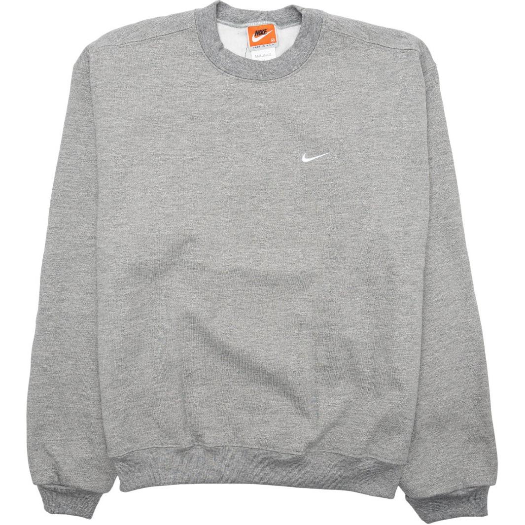 Order Nike Logo Embroidered Crewneck Pullover Sweatshirt Grey CQ4004-063