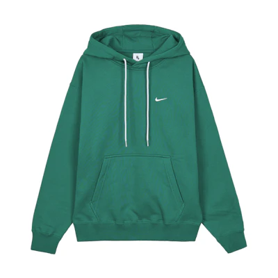 Nike Logo Embroidered Fleece Hoodie Green Winter Pullover DA0316-340
