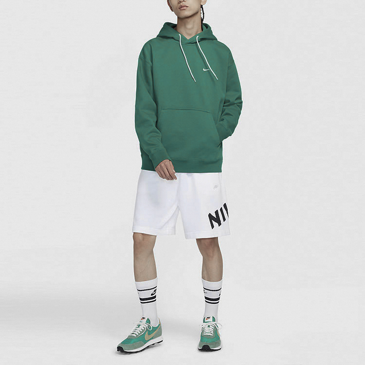 Nike Logo Embroidered Fleece Hoodie Green Winter Pullover DA0316-340 圖 4