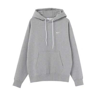 Nike Logo Embroidered Fleece Hoodie Winter Pullover Gray DA0316-063