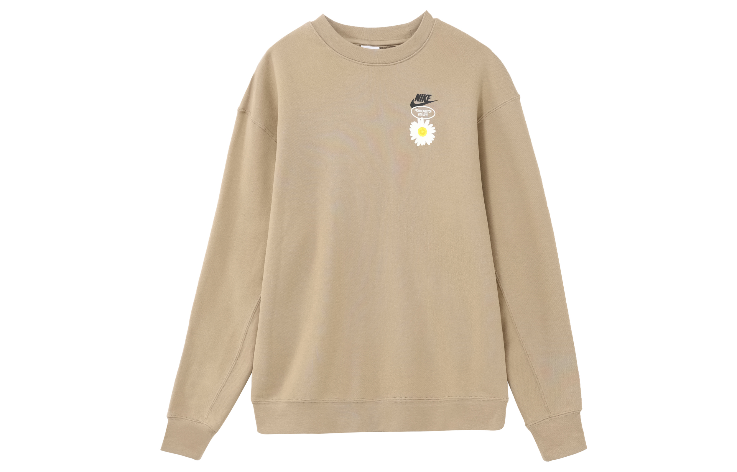 Nike Logo Graphic Crewneck Long Sleeve Sweatshirt Khaki () HJ0836-247
