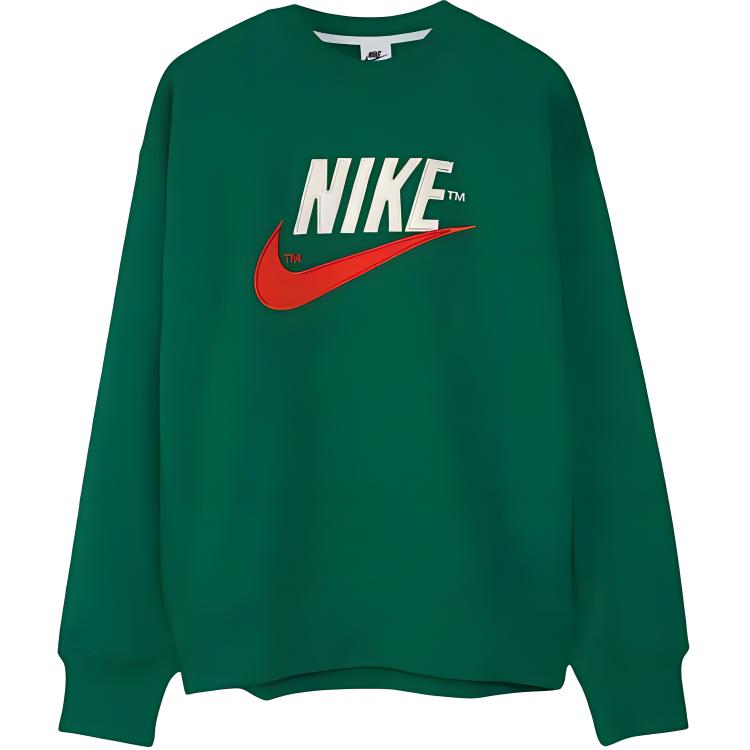 Nike Logo Graphic Crewneck Oversized Long Sleeve Sweatshirt Green () DO8892-365