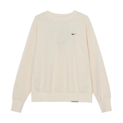Nike Logo Graphic Crewneck Pullover Sweatshirt Ivory White FD9898-118