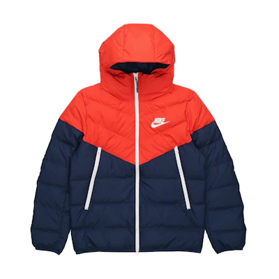 Nike Logo Hooded Puffer Jacket Winter Colorblock CU0226-673