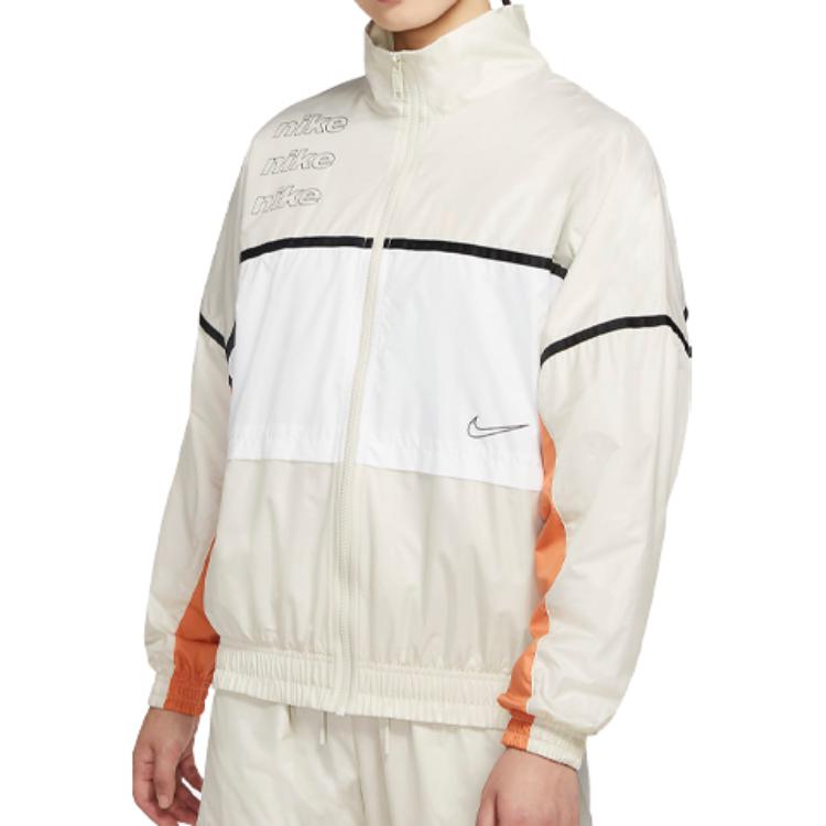 Nike Logo Multicolor Patchwork Retro Windbreaker Jacket Light Bone CU6390-072