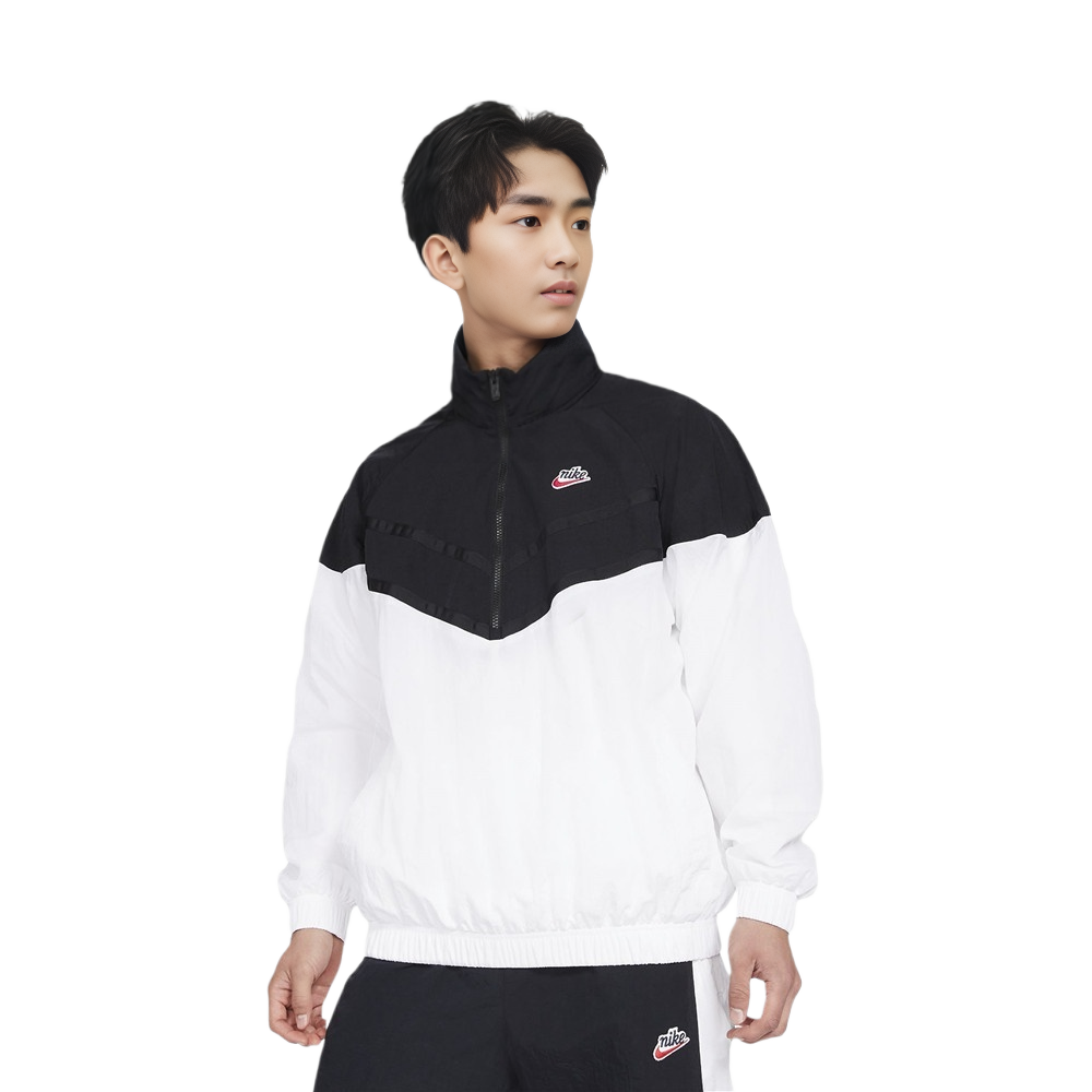 Nike Logo Patchwork Colorblock Hoodie Jacket Black/White Gift Option DA2493-010 圖 4