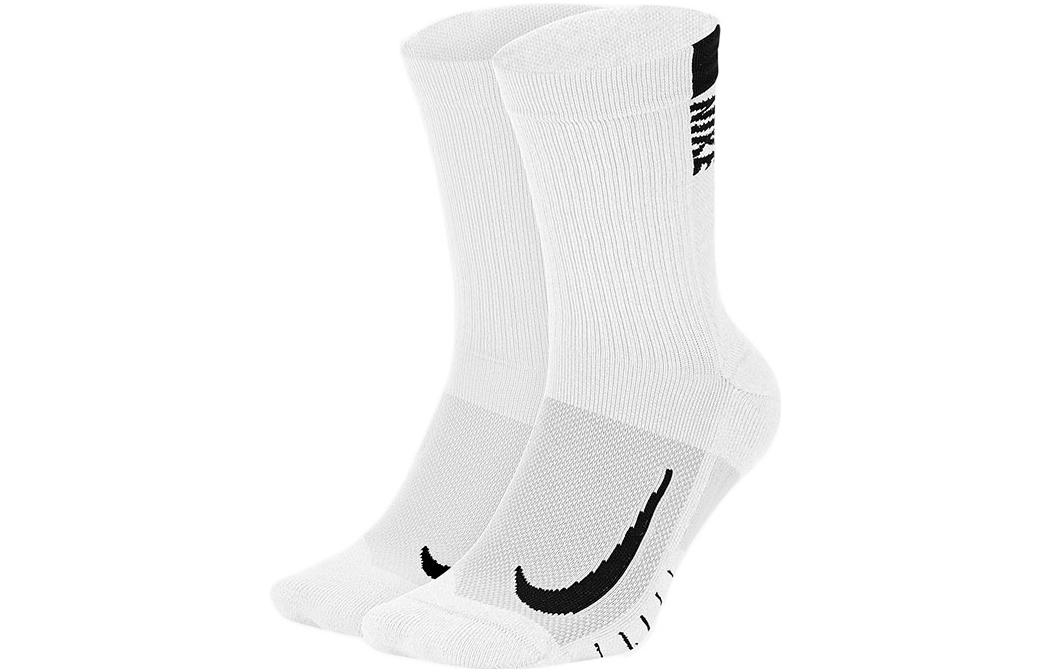 Nike Logo Print Casual Athletic Knit Running Socks White Unisex SX7557-100