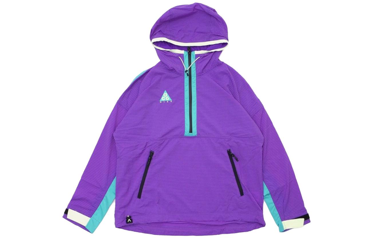 Order Nike Logo Print Hoodie Warna Ungu Lengan Panjang - Jaket Pullover Colorblock 931907-560