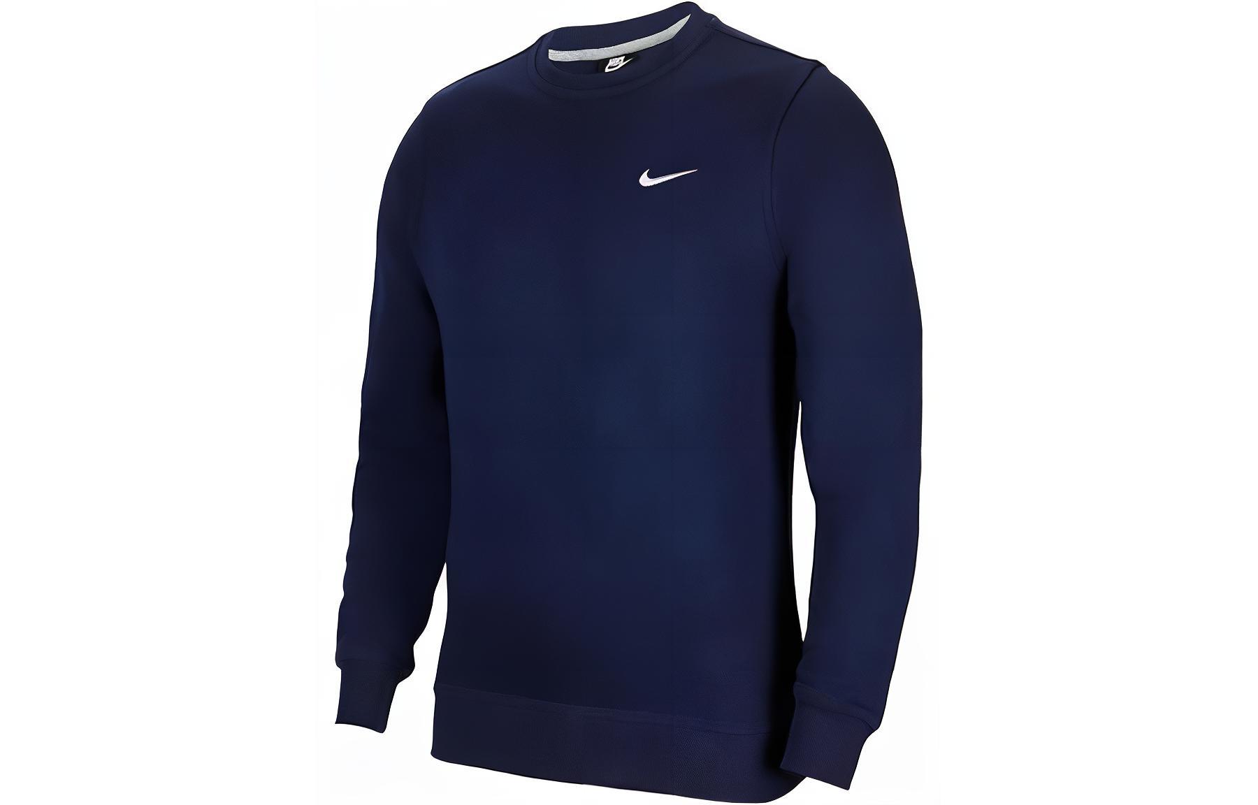 Nike Logo Print Crewneck Long Sleeve Pullover Sweatshirt Dark Blue 623459-410