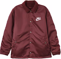 Nike Logo Print Single-Breasted Solid Jacket Maroon DQ4192-638 Nike Logo Print Single-Breasted Solid Jacket Maroon DQ4192-638