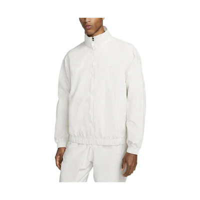 Nike Logo Print Zip-Up Retro Stand Collar Jacket White DQ5201-030