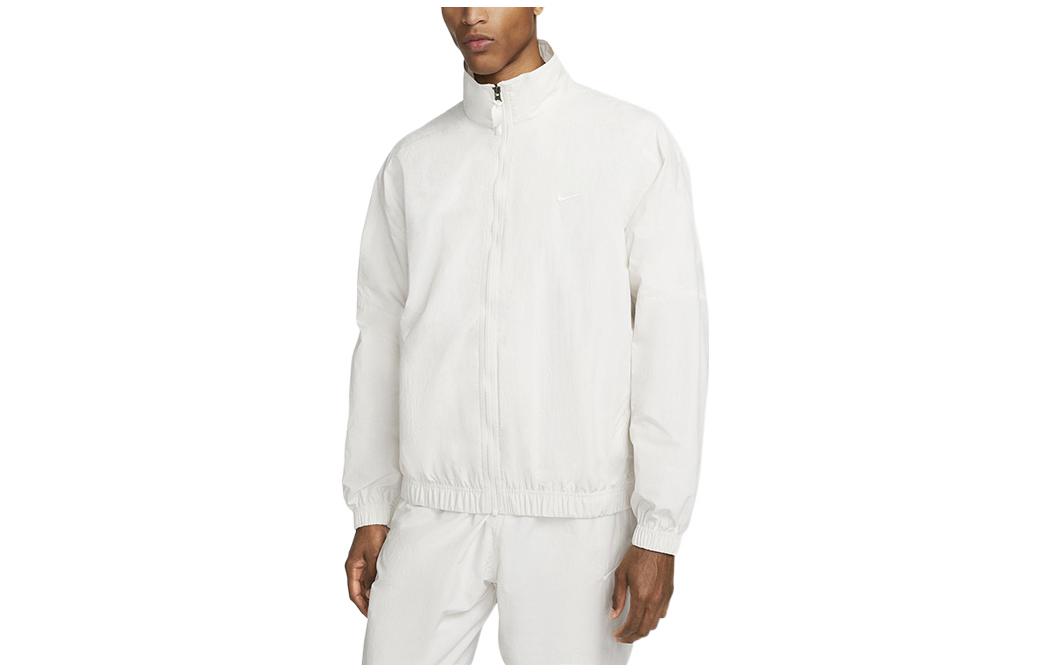 Nike Logo Print Zip-Up Retro Stand Collar Jacket White DQ5201-030 圖 2