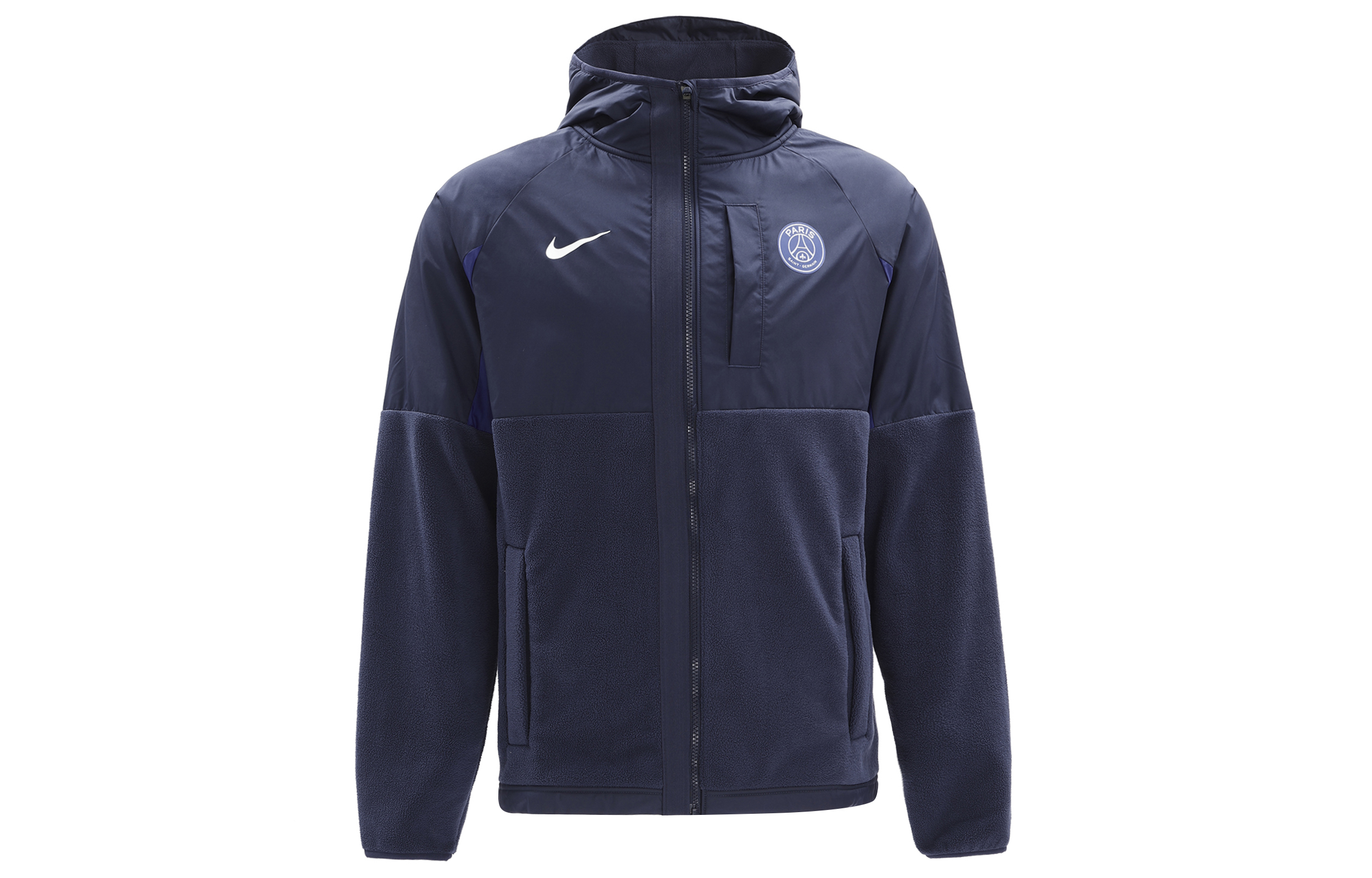 Nike Logo Print Zipper Hooded Multi-Pocket Jacket Navy Blue () DN3113-410