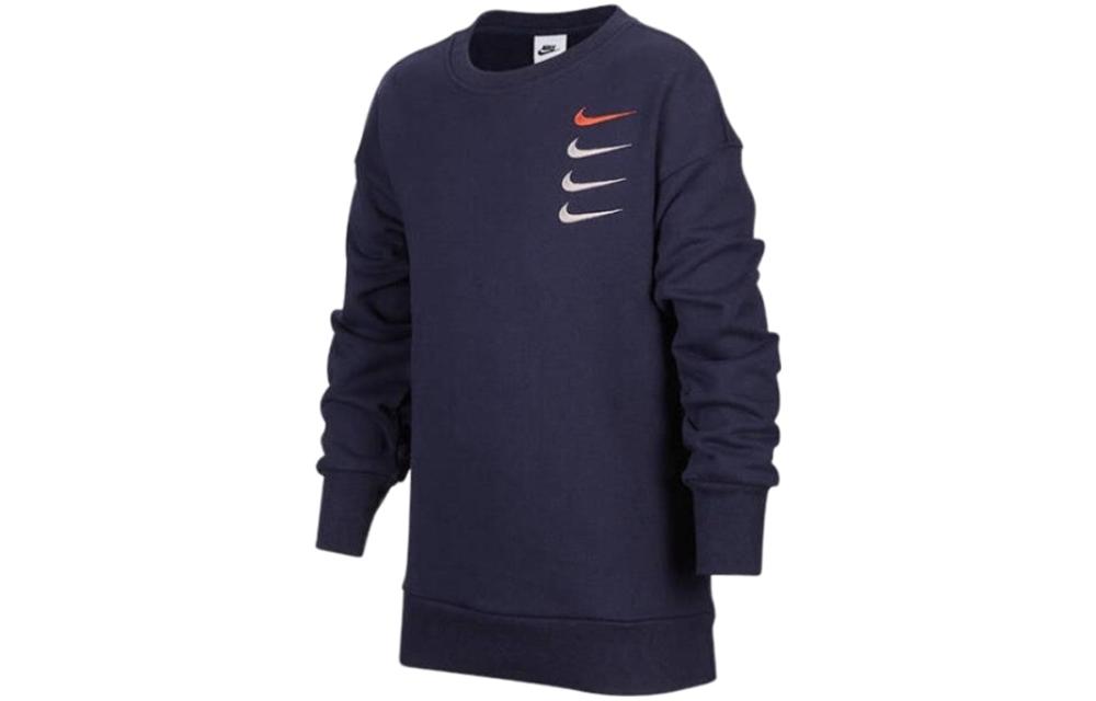 Nike Logo Printed Crewneck Pullover Sweatshirt Navy Blue - & Kids' Sizes DQ1118-451