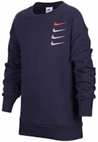 Nike Logo Printed Crewneck Pullover Sweatshirt Navy Blue - & Kids' Sizes DQ1118-451 Nike Logo Printed Crewneck Pullover Sweatshirt Navy Blue - & Kids' Sizes DQ1118-451