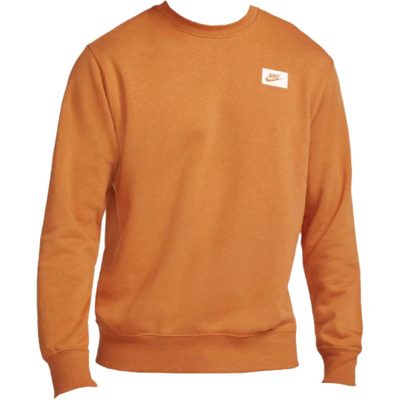 Nike Logo Printed Crewneck Pullover Sweatshirt Orange () DO2972-213