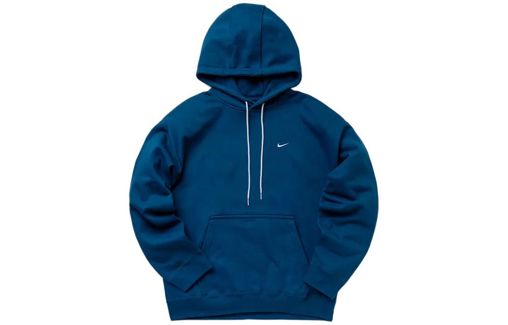 Nike Logo Printed Drawstring Hoodie Valerian Blue Long Sleeve Sweatshirt CV0552-460