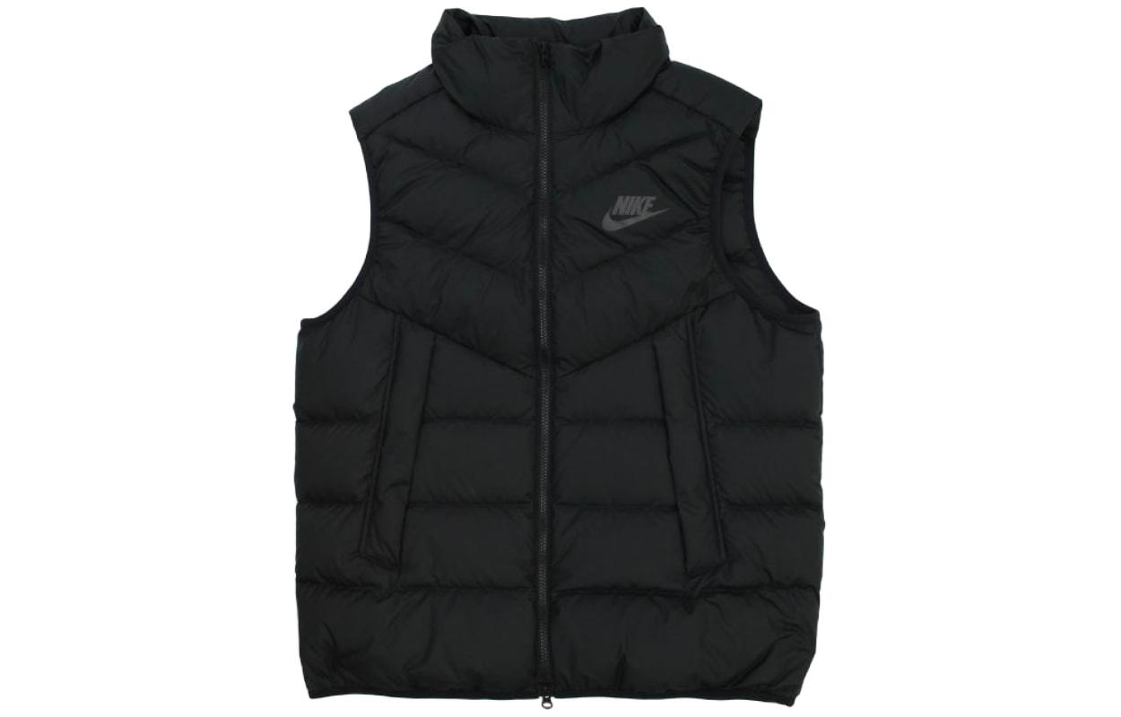 Nike Logo Printed High-Neck Zip Sleeveless Vest Unisex Black CQ0252-014