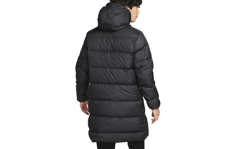 Lookbook 나이키 로고 프린트 후드 다운 재킷 블랙 긴팔 DQ0915-010