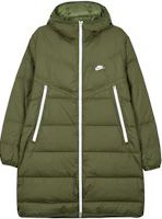 Order Nike 標誌印花中長款連帽羽絨外套 冬季橄欖綠 DD6789-326