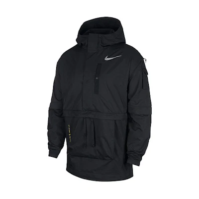 Nike Logo Printed Oversized Pocket Hoodie Jacket Black CT2197-010