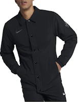 Nike Logo Printed Polo Collar Button-Up Jacket Black - 890654-010 Nike Logo Printed Polo Collar Button-Up Jacket Black - 890654-010