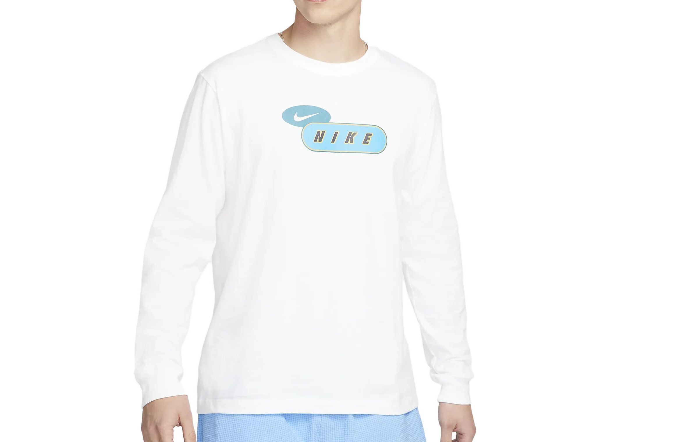 Nike Logo Printed Pullover Casual Sweatshirt White DQ1095-100