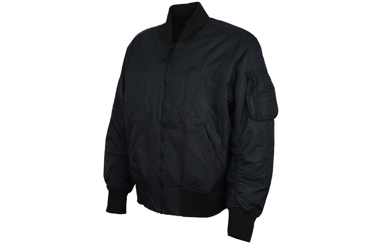 Nike Logo Printed Reversible Bomber Jacket  Black AR2184-011
