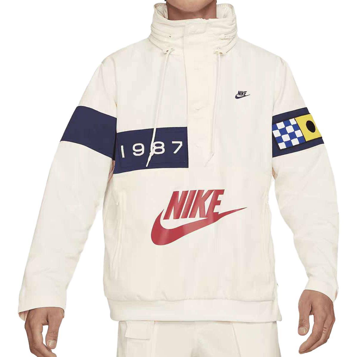 Nike Logo Printed Single-Breasted Drawstring Hooded Jacket  White. DA0367-133 圖 2
