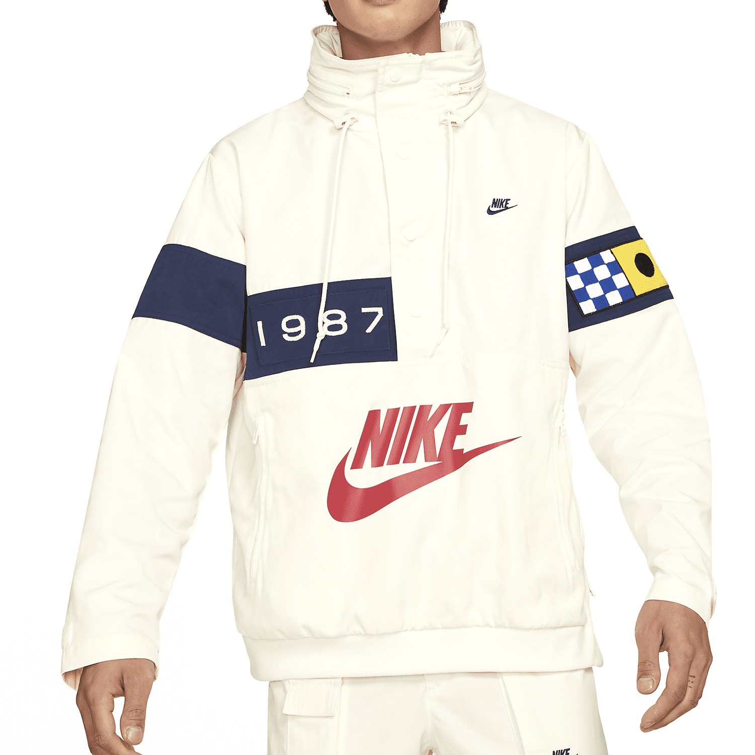 Nike Logo Printed Single-Breasted Drawstring Hooded Jacket  White. DA0367-133 圖 3