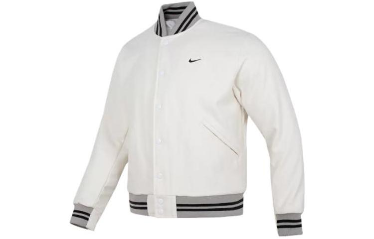 Nike Logo Printed Striped Single-Breasted Jacket Men Phantom Gray/White DQ5011-030