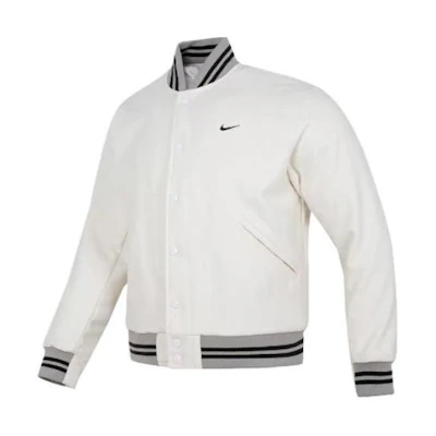 Nike Logo Printed Striped Single-Breasted Jacket Men Phantom Gray/White DQ5011-030