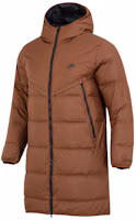 Order Nike Jaket Down Kalis Air Coklat Berzip dengan Logo Hoodie. DV1134-259