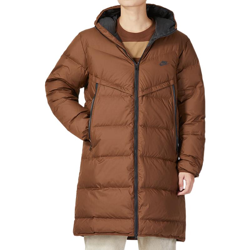 Details for Nike Jaket Tahan Air Cokelat dengan Logo dan Hoodie Ritsleting. DV1134-259