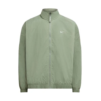 Nike Logo Stand Collar Zip-Up Jacket Green Long Sleeve Outerwear DQ5200-386