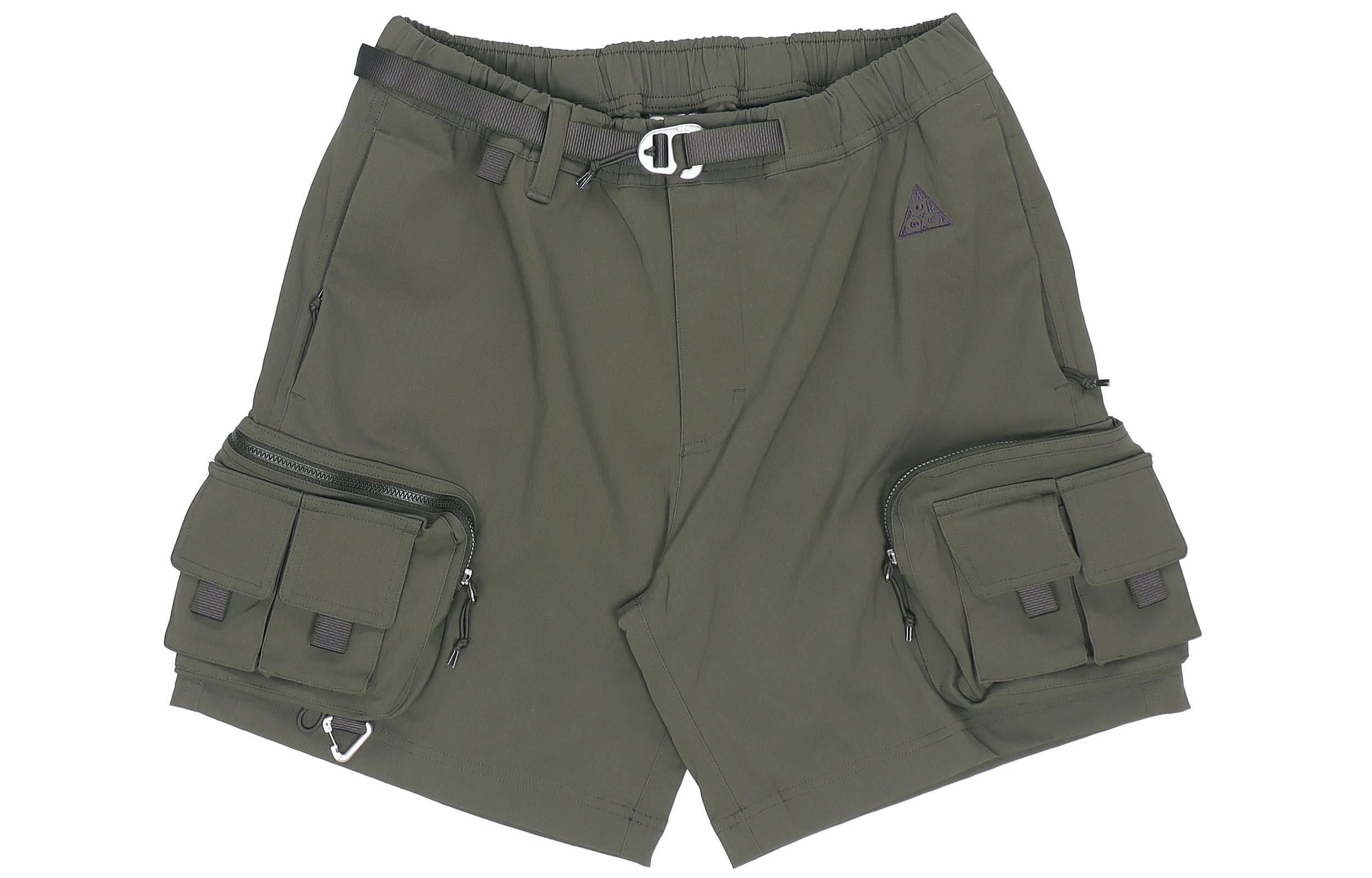Nike Logo Waterproof Utility Shorts Multiple Pockets Olive Green. DH8348-355