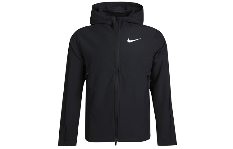 Nike Logo Woven Casual Training Hooded Jacket Black CU7347-010