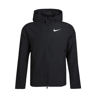 Nike Logo Woven Casual Training Hooded Jacket Black CU7347-010