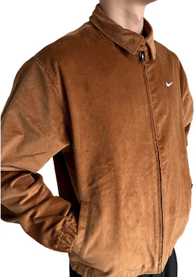 耐克标志拉链灯芯绒夹克棕色(亚洲版)长袖 DX9071-270 Cheap 耐克标志拉链灯芯绒夹克棕色(亚洲版)长袖 DX9071-270